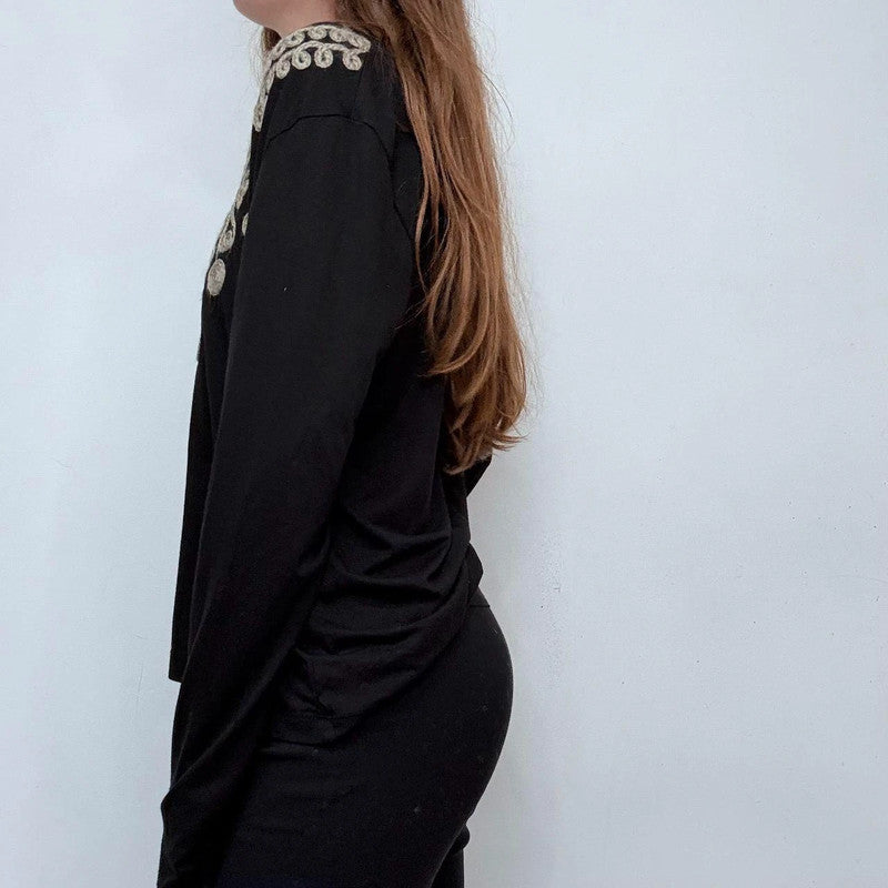 black mohair embroidered t-shirt