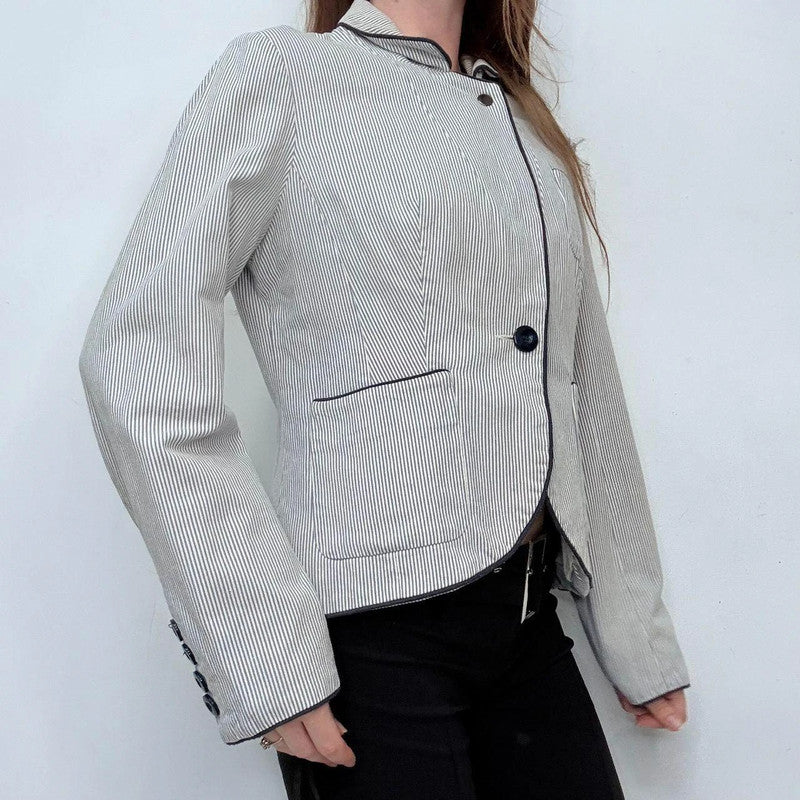 pinstripe flared high flared jacket