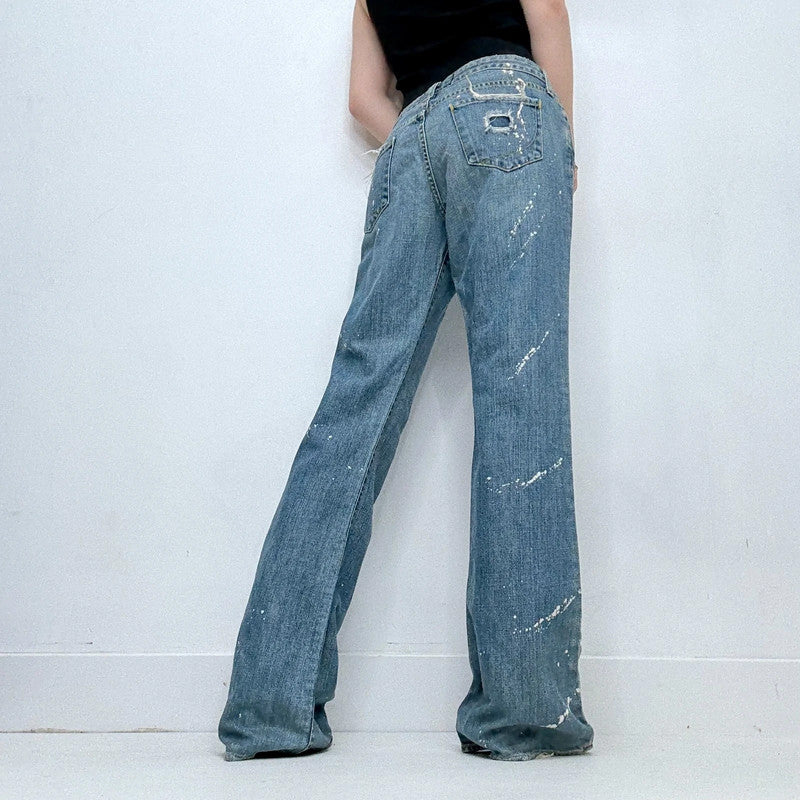 flared distressed jeans