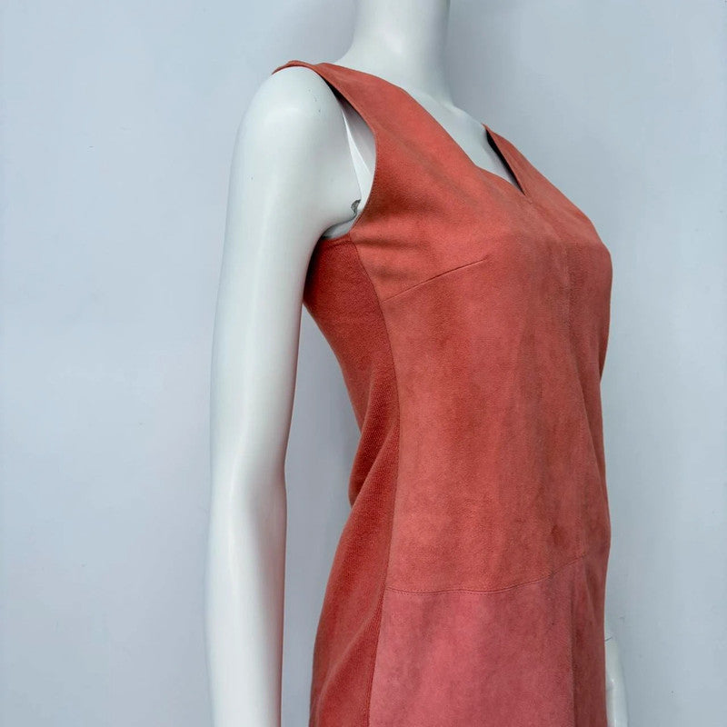 Ralph Lauren suede coral fitted dress