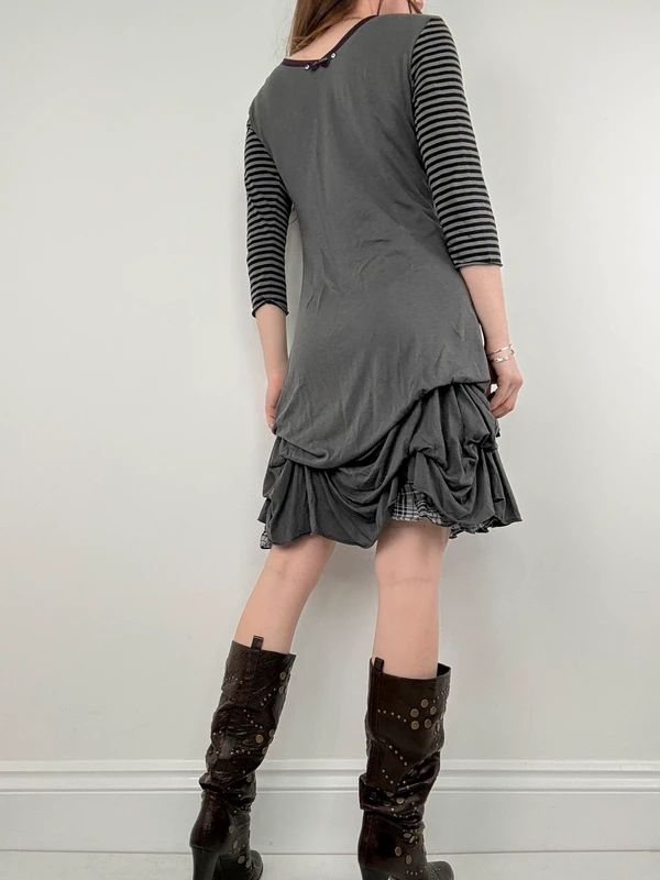 Cop Copine pinstripe gathered midi dress