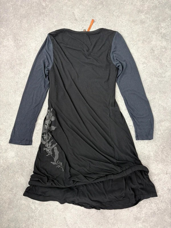 Cop Copine structured vintage black jersey midi dress