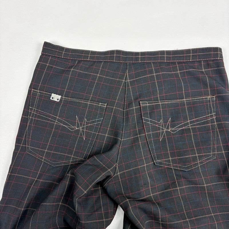 Cop Copine tartan asymmetric barrel trousers
