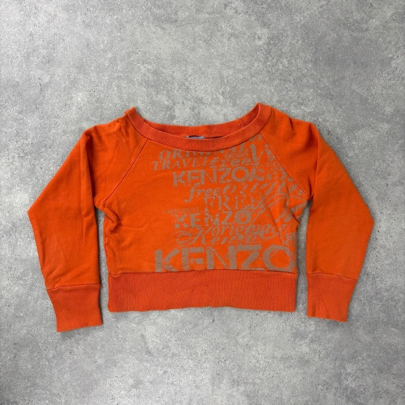 kenzo off the shoulder slouchy cropped sweater