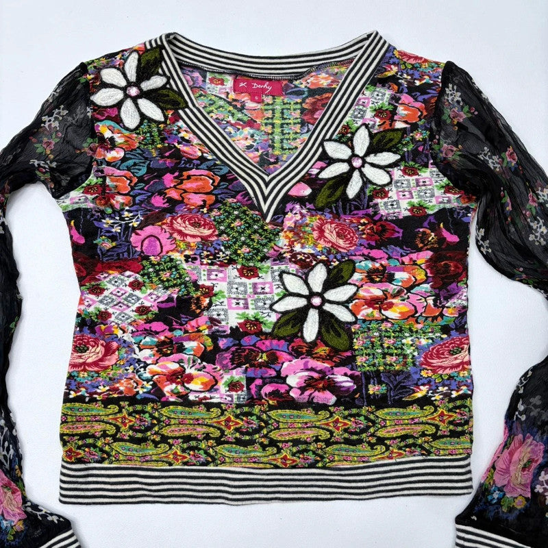 graphic floral boho shirt
