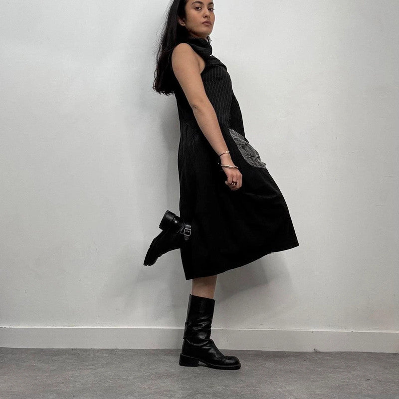 pinstripe structured cargo dress