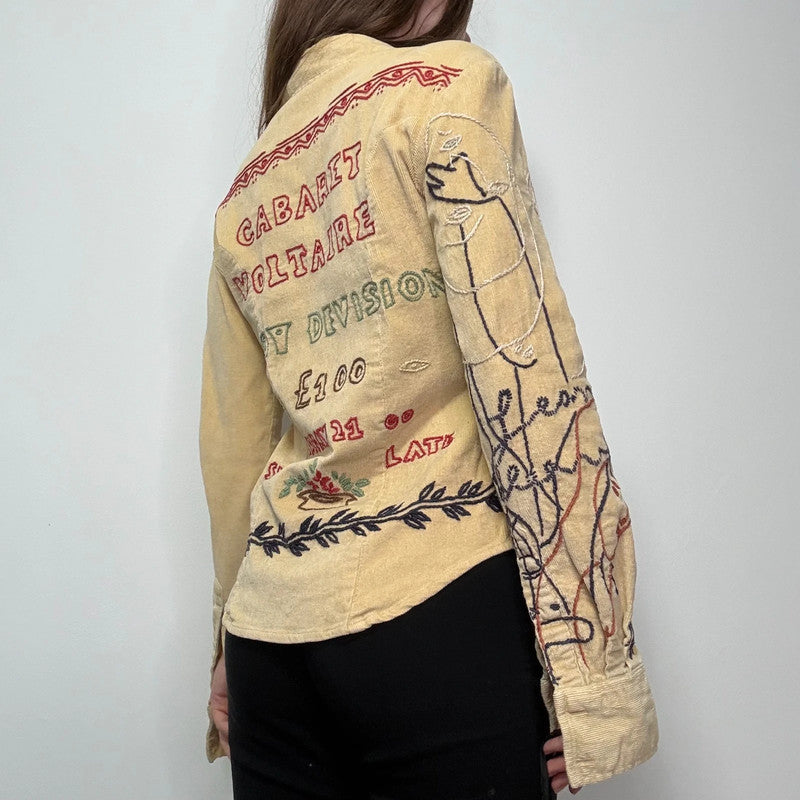 embroidered western corduroy shirt