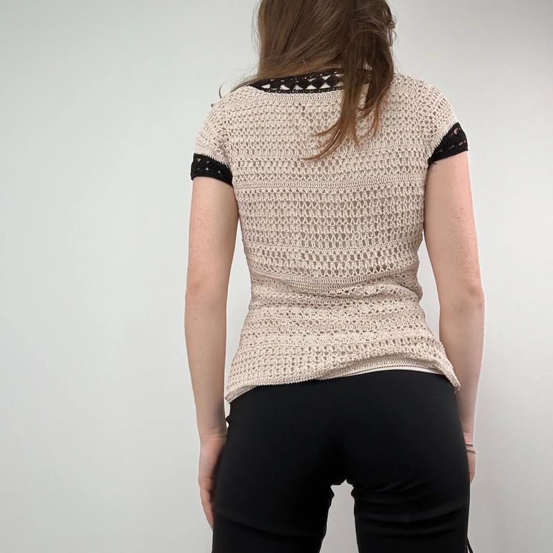 Crochet Lace Knit Cream top