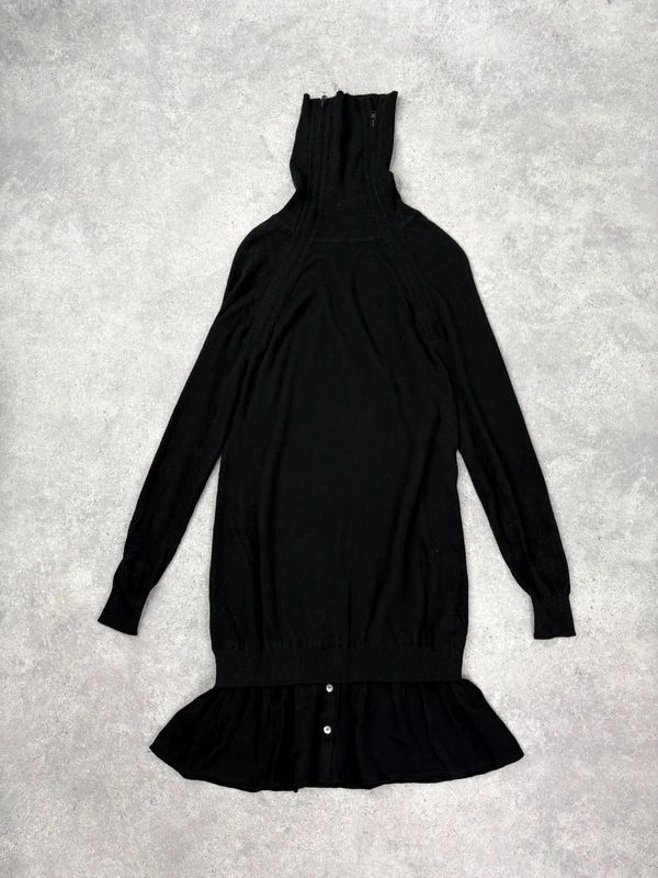 Asymmetric zip long sleeve dress