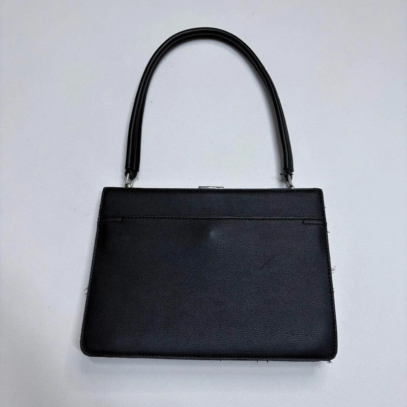 black leather structured bag