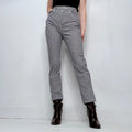 Navy gingham cropped trousers