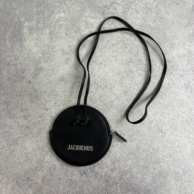 black Jacquemus Le Pitchou Round Coin Purse bag