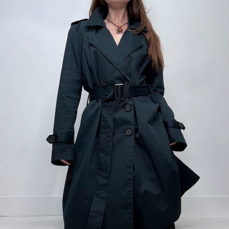 navy American vintage trench coat
