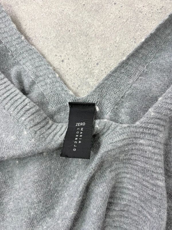 grey gathered draped front asymmetric dress