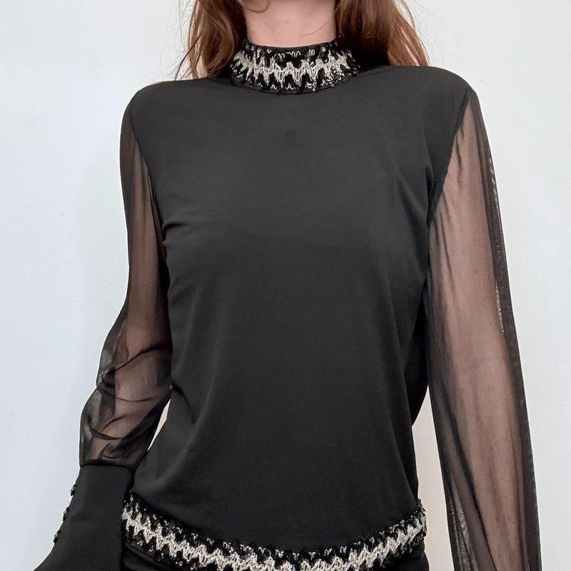black puff sleeve grunge blouse