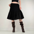 black pleated crinkle allsaints skirt