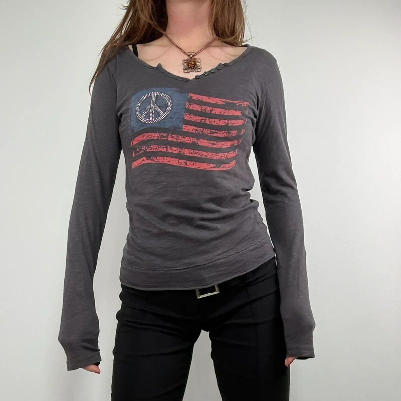 grey slouchy slash neck long sleeve t-shirt