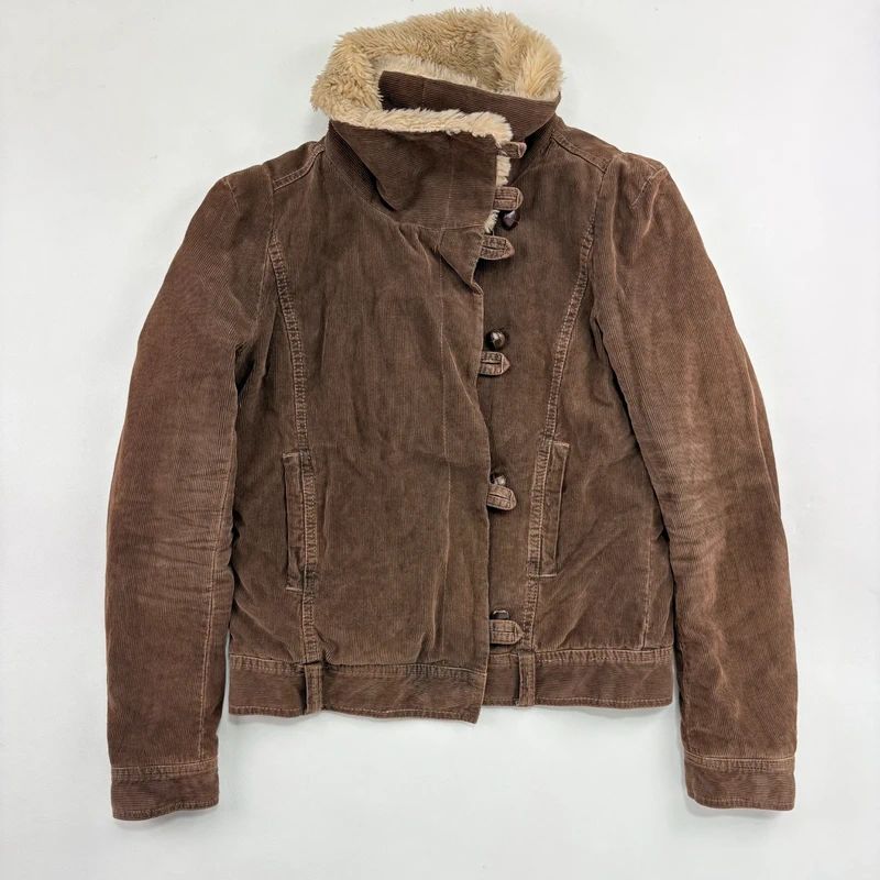 asymmetric brown cord jacket