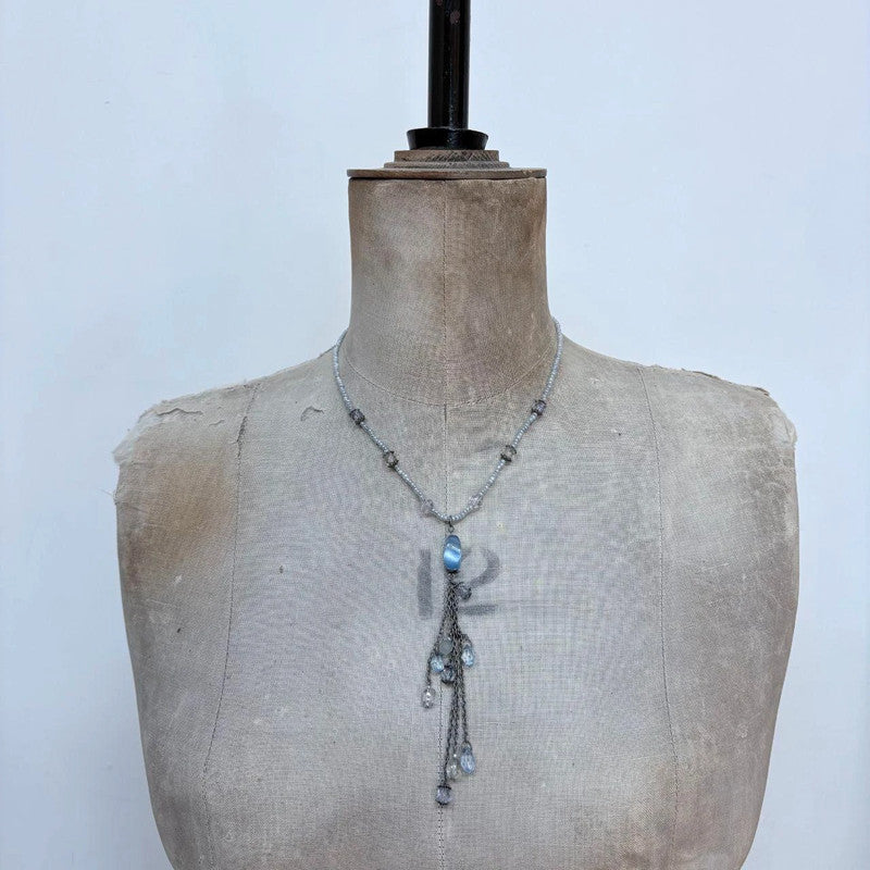 boho beaded chain necklace