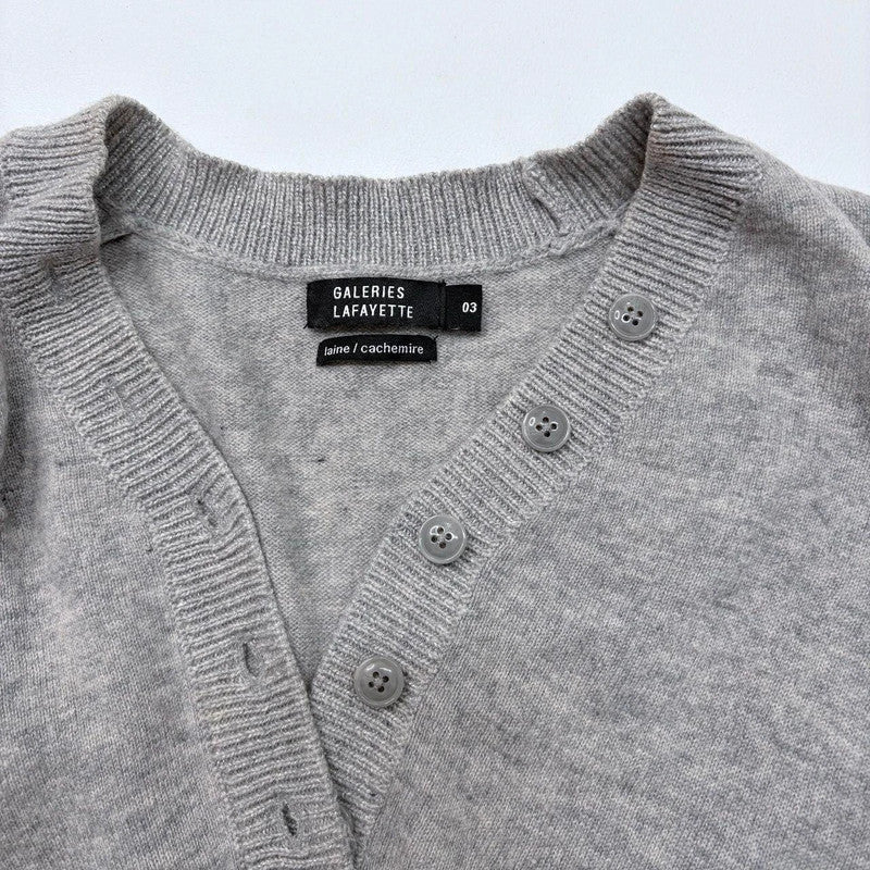 grey slouchy button knitted jumper