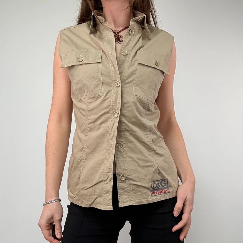 Cargo fitted tan Dolce & Gabanna shirt