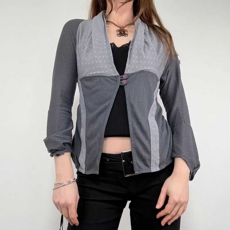 grey structured utility grunge shirt