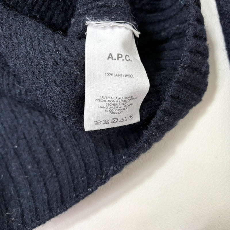 APC navy blue crewneck wool jumper