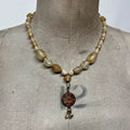 Hippie boho distressed bead necklace