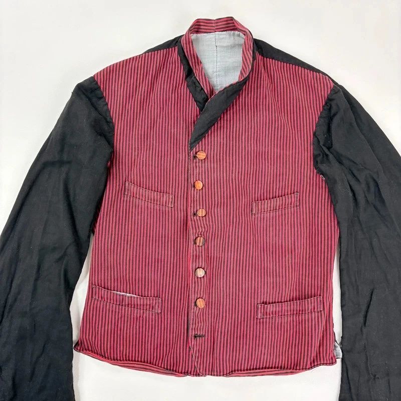 Antique French striped servant chore jacket