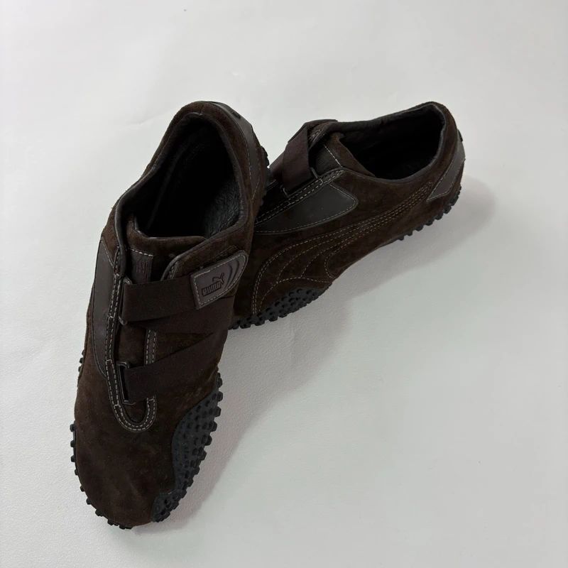 brown suede puma speedcat trainers