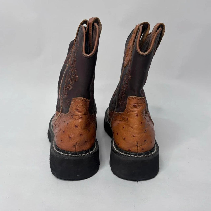 tan leather cowboy boots