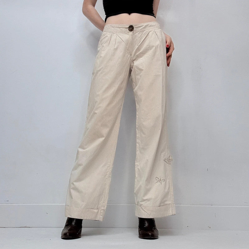 cop copine pleated front pinstripe trousers