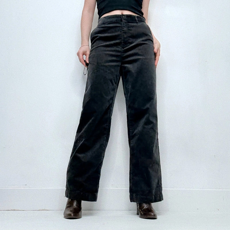 Grey cord uniqlo wide leg trousers