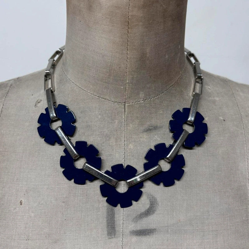 cyber metal flower necklace