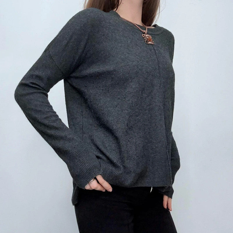 grey slouchy batwing jumper