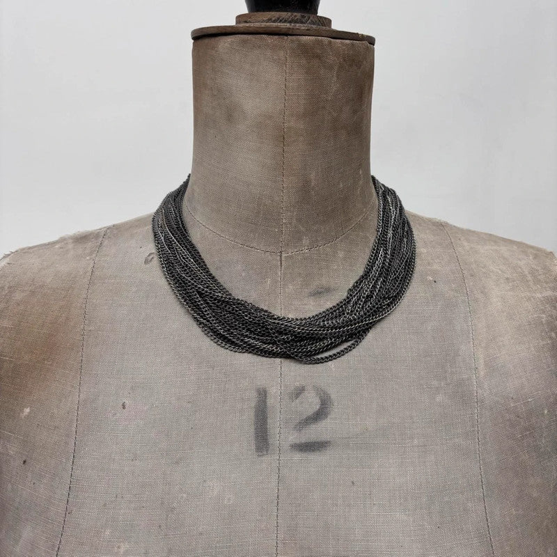 layered silver chain necklace