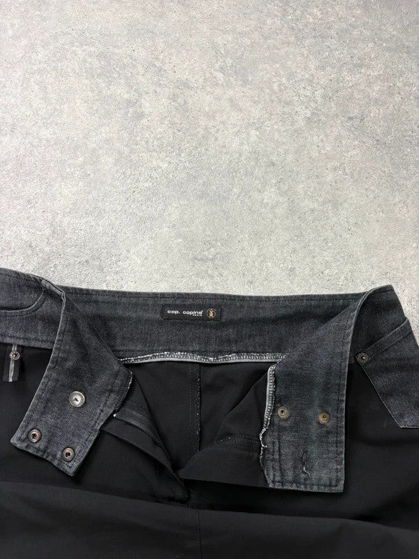 Black Cop Copine Paris maxi skirt with denim waistband