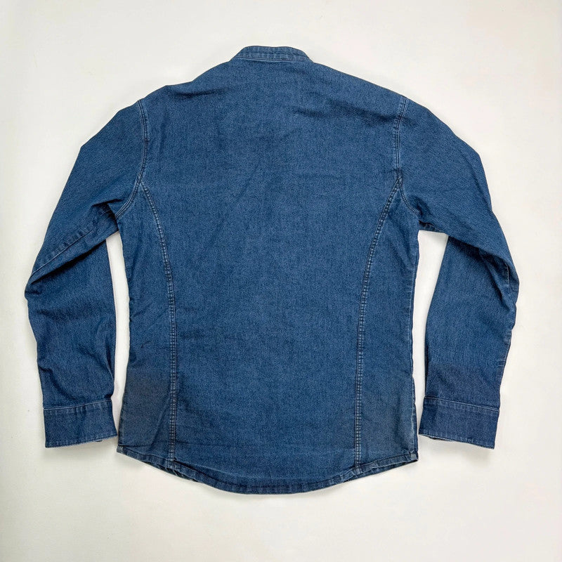 asymmetric denim chef shirt