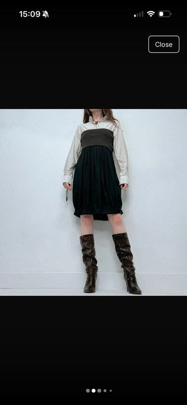 Cop Copine pleated puff midi dress