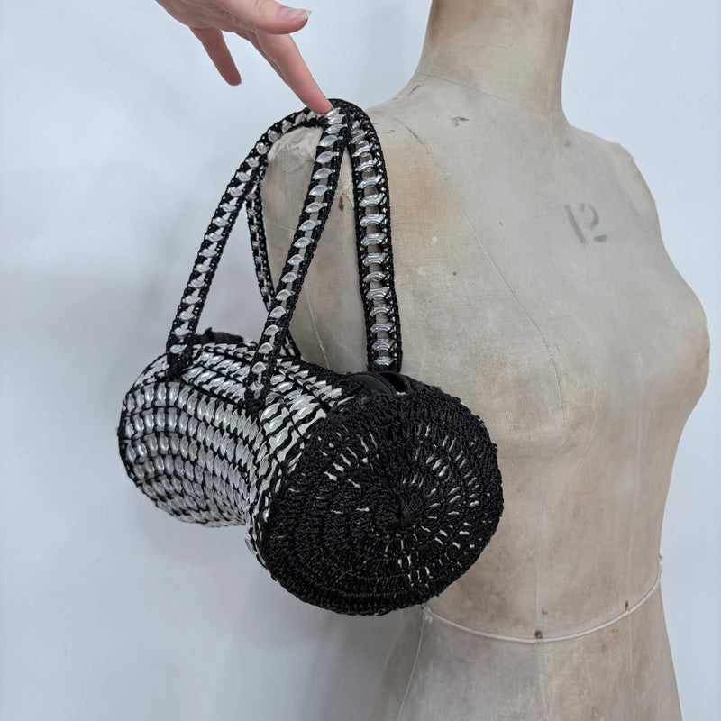 silver metal beer cap bag