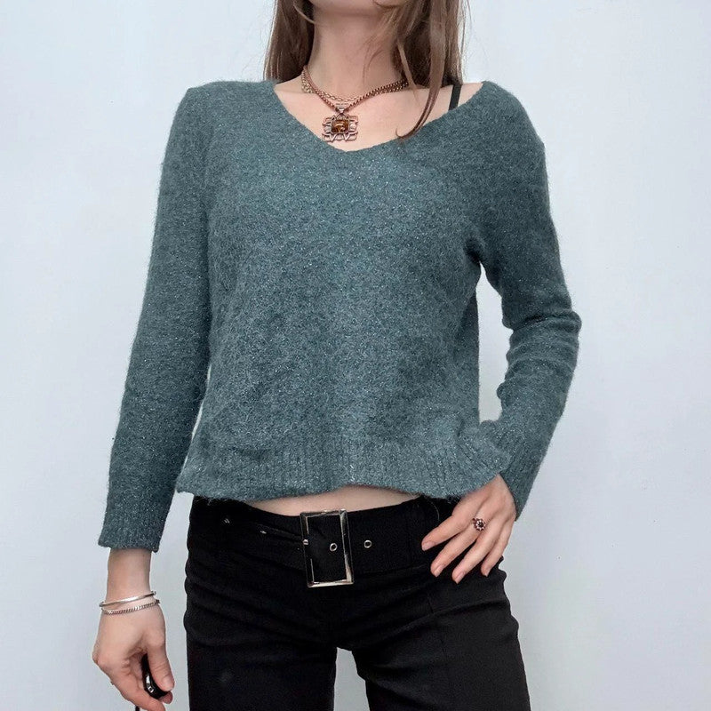 slash neck mohair knit jumper
