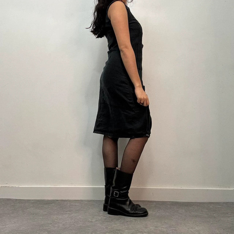 eyelet studded asymmetric dress