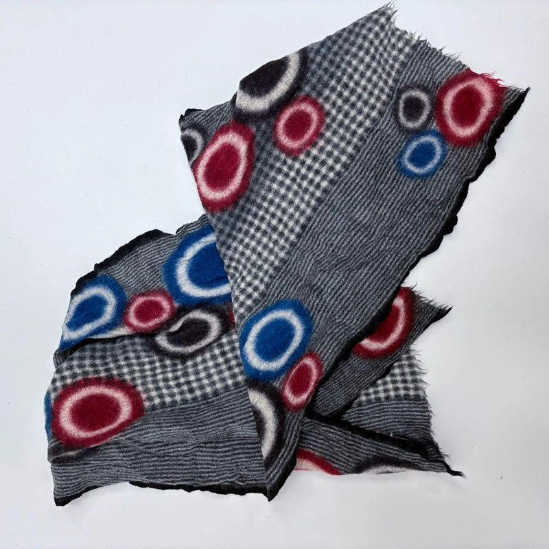 striped patterned wool scarf