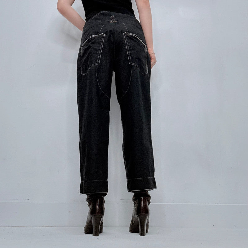 black cop copine pleated trousers