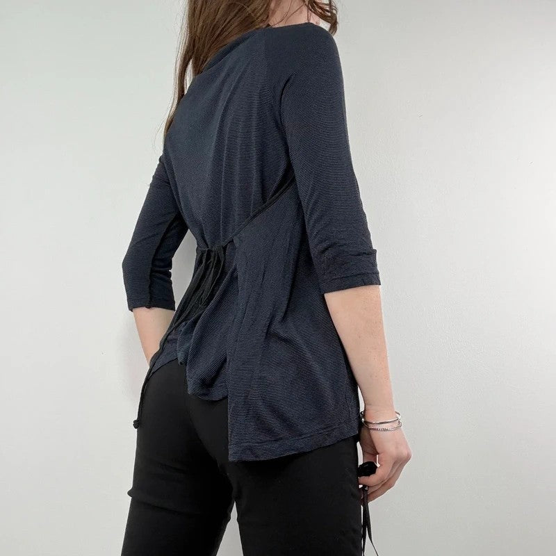 pinstripe draped floaty Cop Copine summer blouse