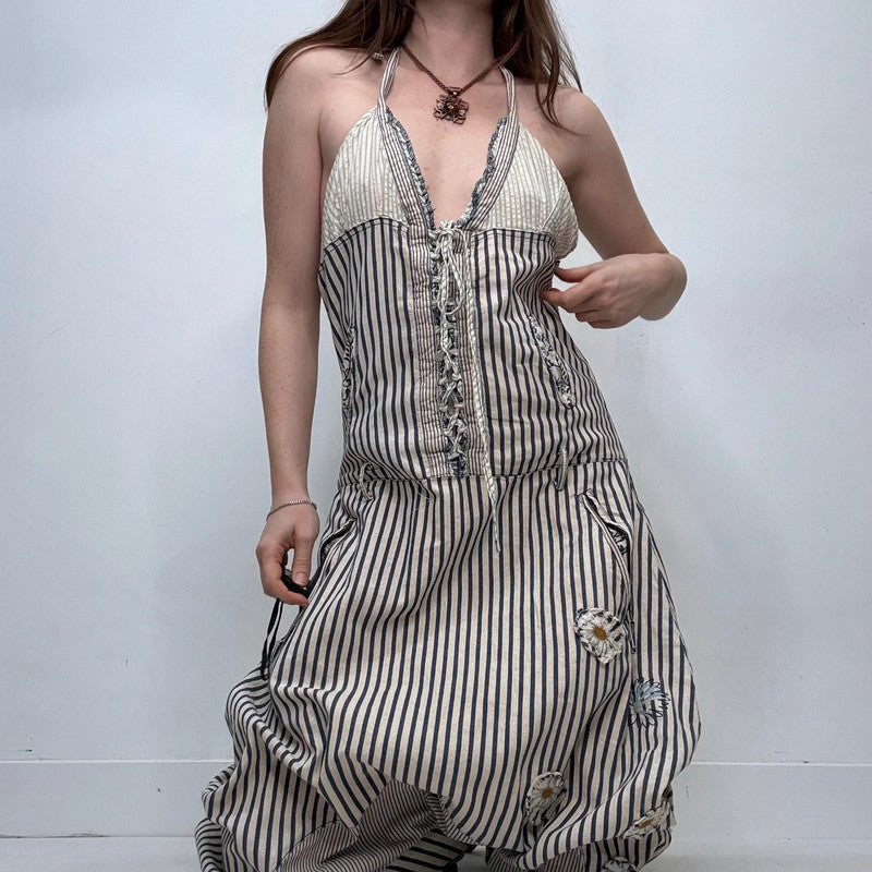 pinstripe batwing slouchy dungarees