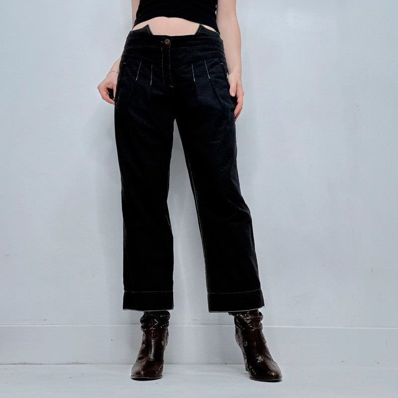 black cop copine pleated trousers