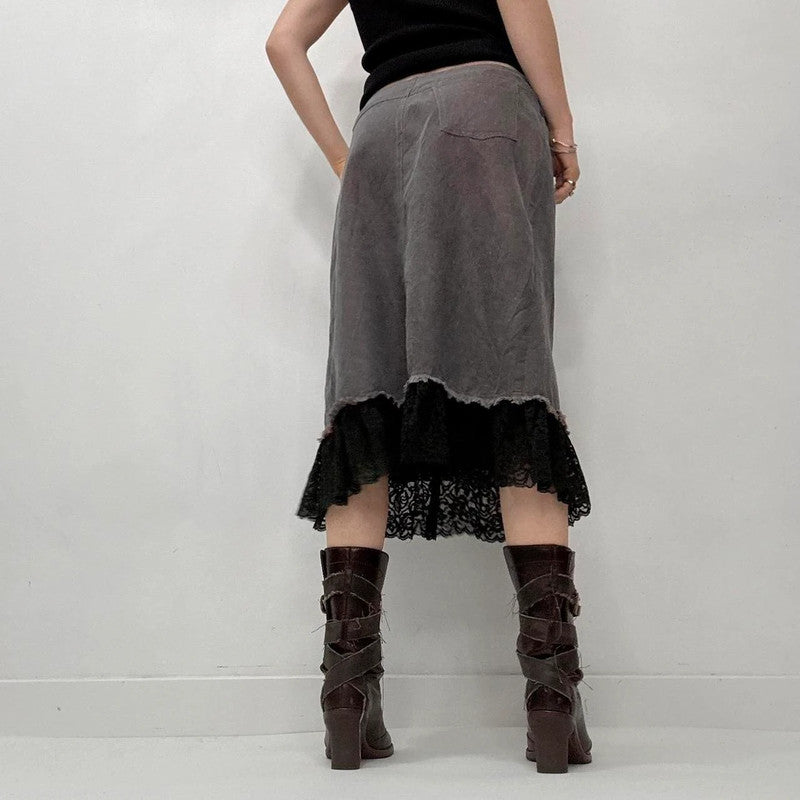 ebroidered lace midi skirt