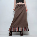 brown flared maxi skirt