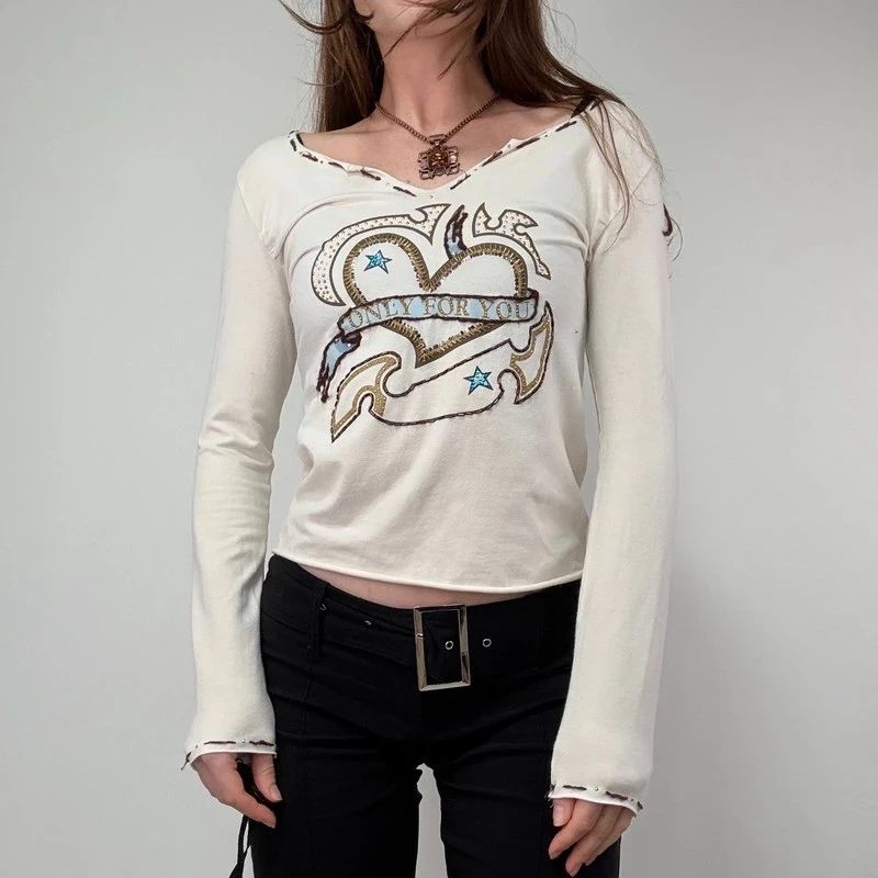 Slouchy long sleeve Graphic Baby Tee